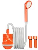LIBERRWAY Campingdusche mit Pumpe, Camping Dusche Set mit 2 Wiederaufladbaren Akkus, 2m...