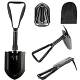 Klappspaten 58cm,Klappbarer Schneeschieber, 50# Klappspaten Camping Hochfester Extra Stabiler...