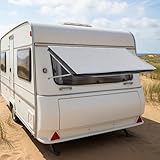 Fenster Markise Wohnmobil 180x75cm mit Keder und Saugnäpfen Sonnensegel Vordach Vorzelt...