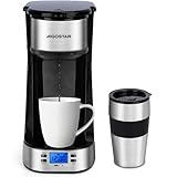 Aigostar Coffey - Kaffeemaschine mit Thermobecher, 420 ml Filterkaffeemaschine Mit 24h-Timer,...