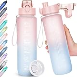 AOHAN Trinkflasche, 1l Wasserflasche BPA-Frei, Trinkflasche Sport Auslaufsicher, Sportflasche mit...
