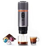 CONQUECO Kaffeemaschine Auto Espressomaschine 12v: Tragbare Akku Espresso Maker für Camping Reise -...