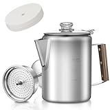 shoxil Kaffeeperkolator mit 100 Kaffeefiltern, 9 Tassen, langlebiges Edelstahlmaterial,...