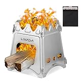 Lixada Campingkocher Holzofen Mini Holzvergaser Faltbar Tragbar Kompakt Hobo Kocher für Picknick...