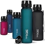 720°DGREE Trinkflasche “uberBottle“ softTouch +Sieb - 1L - BPA-Frei - Wasserflasche für Uni,...