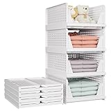 SNSLXH 5 Pack Stapelbar Schrank Kleiderschrank Organizer, Multifunktionale & Faltbare Schrank...