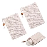 2 Stück Seifensäckchen Bio,Natürliches Sisal Seifenbeutel,Seifensäckchen für Feste...