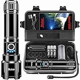 Blukar Taschenlampe LED Aufladbar, Extrem Hell Hohe Helligkeit Zoombar Taschenlampen Starke mit 5...