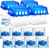 Stimo 4x Luftentfeuchter Box mit 8 Nachfüllpacks Raumentfeuchter Feuchtigkeits-Stopper mit Granulat...