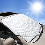BEEWAY Sonnenschutz Auto Frontscheibe, Ultra-Dick Frontscheibenabdeckung Auto Windschutzscheiben...