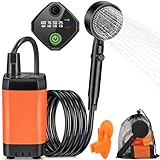 Rsaoty Campingdusche mit Pumpe, 3000mAh Campingdusche Akku Camping,Mobile Duschen Außenduschen mit...
