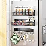 Aufworld Magnetische Gewürzregal für Kühlschrank, 3 Pack magnetische Regal, bewegliche...