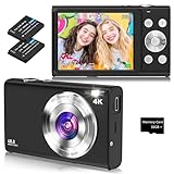 Digitalkamera, 4K Autofokus Fotoapparat Fotokamera mit 32G SD Karte HD 48MP mit 2.8' großem...