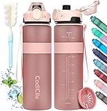 CodiCile Trinkflasche, BPA-frei, 1 Liter Trinkflasche Sport Auslaufsichere, Große Wasserflasche 1L...