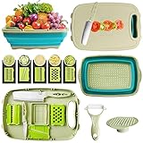 Multifunktions-Schneidebrett, 9 in 1 Faltbares Schneidebrett, Schneidebrett Set mit...
